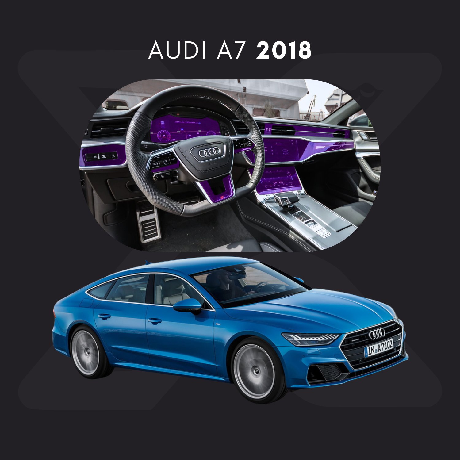 Audi A7 Película Protectora Transparente PPF para Interiores – Kit Completo