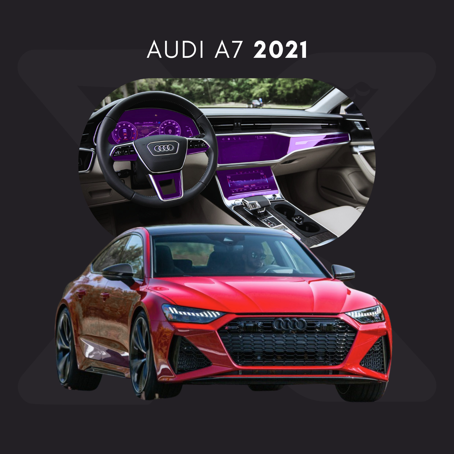 Audi A7 Película Protectora Transparente PPF para Interiores – Kit Completo