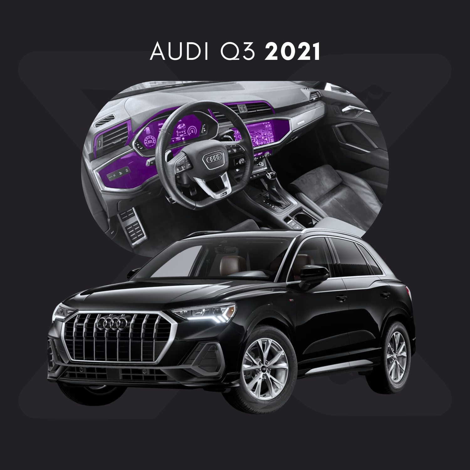 Audi Q3 Película Protectora Transparente PPF para Interiores – Kit Completo