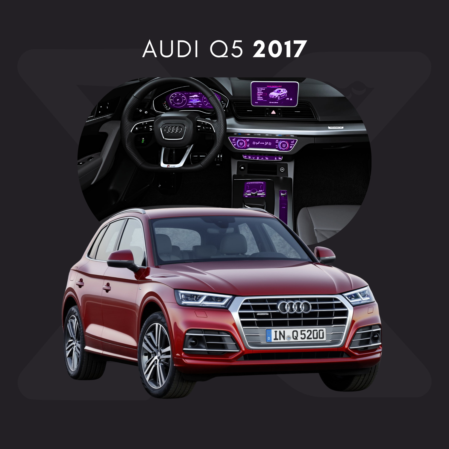 Audi Q5 Película Protectora Transparente PPF para Interiores – Kit Completo