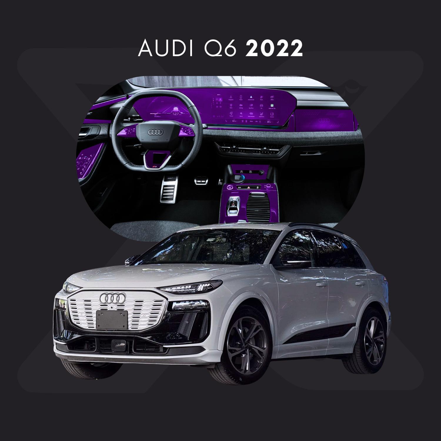 Audi Q6 Película Protectora Transparente PPF para Interiores – Kit Completo