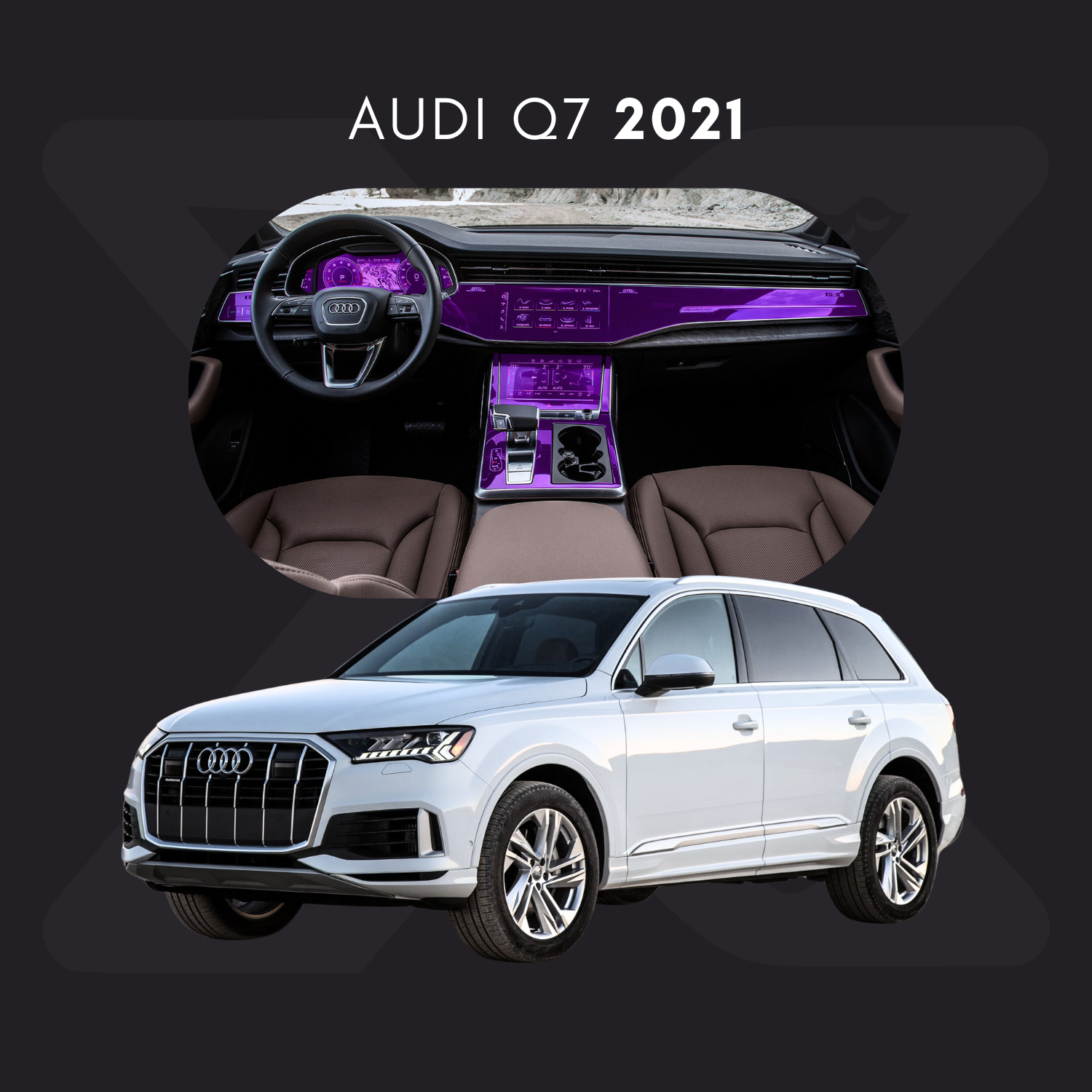 Audi Q7 Película Protectora Transparente PPF para Interiores – Kit Completo