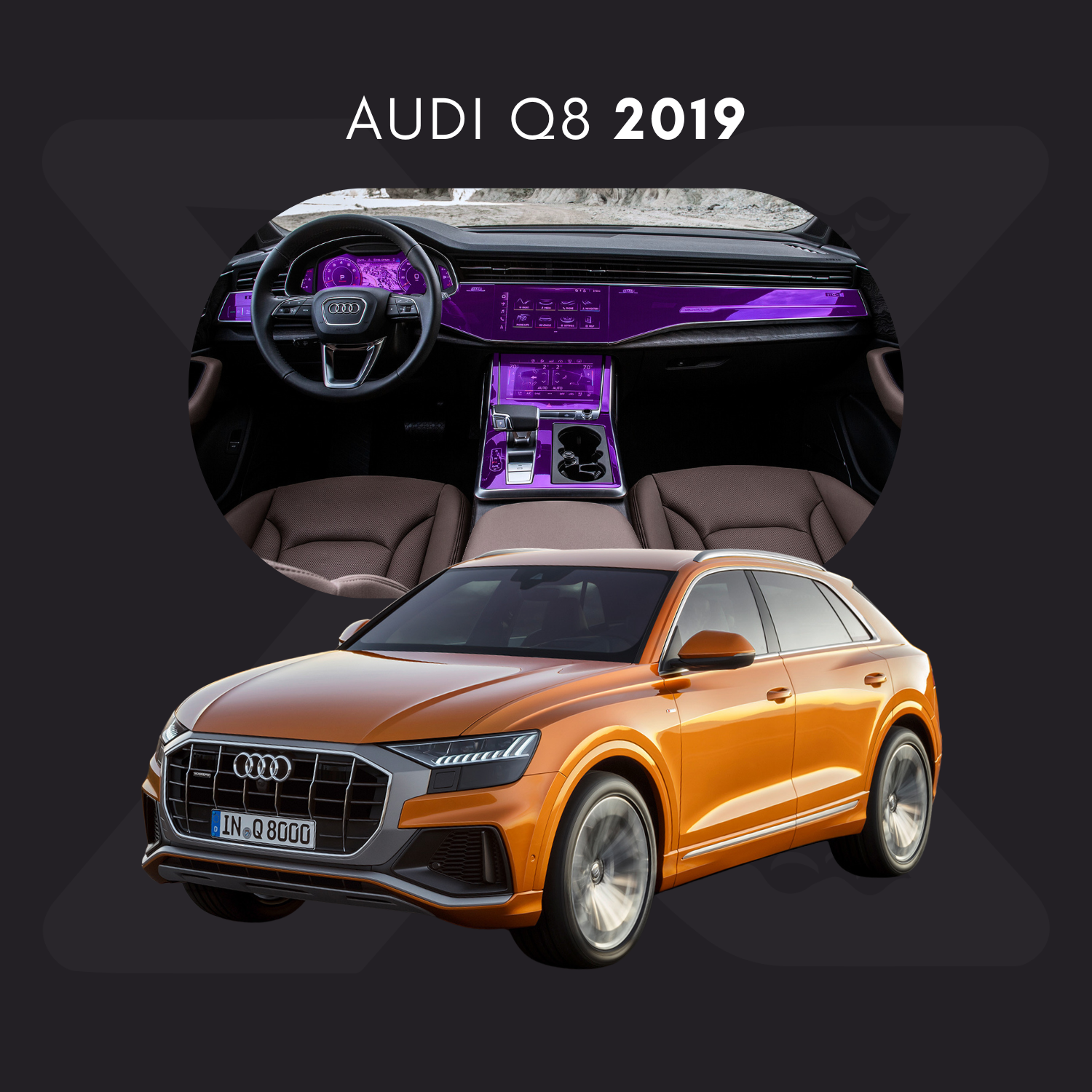 Audi Q8 Película Protectora Transparente PPF para Interiores – Kit Completo