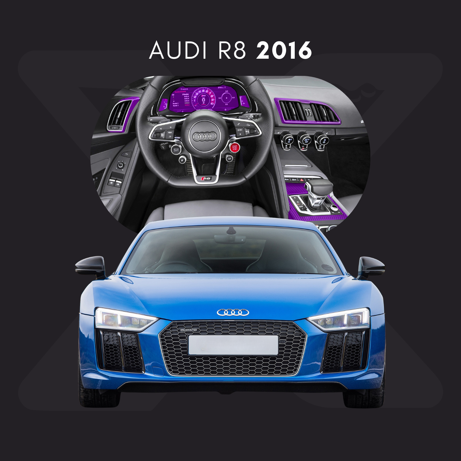 Audi R8 Película Protectora Transparente PPF para Interiores – Kit Completo
