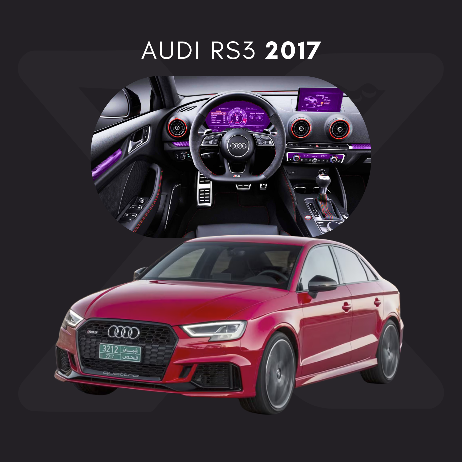 Audi RS 3 Película Protectora Transparente PPF para Interiores – Kit Completo