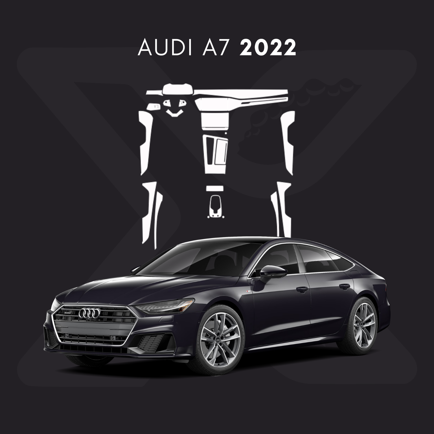 Audi A7 Película Protectora Transparente PPF para Interiores – Kit Completo