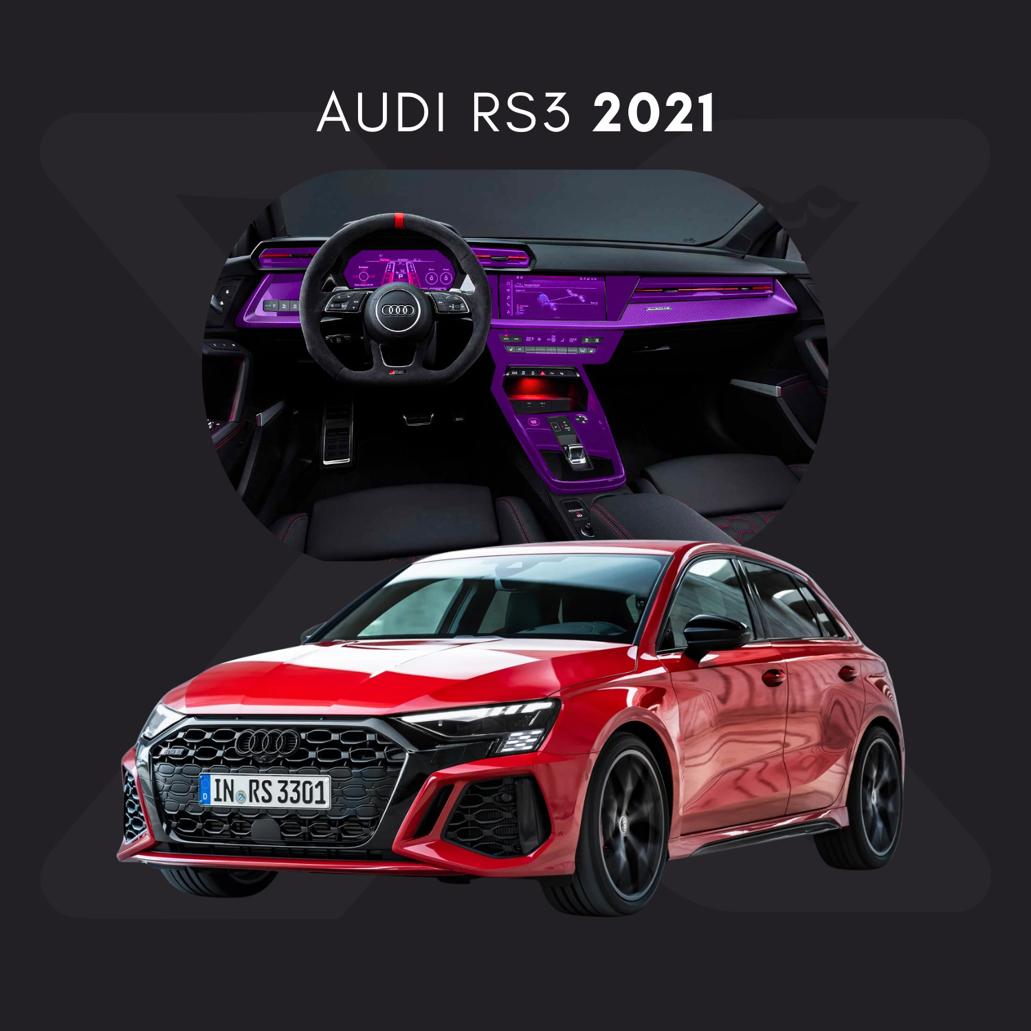 Audi RS 3 Película Protectora Transparente PPF para Interiores – Kit Completo
