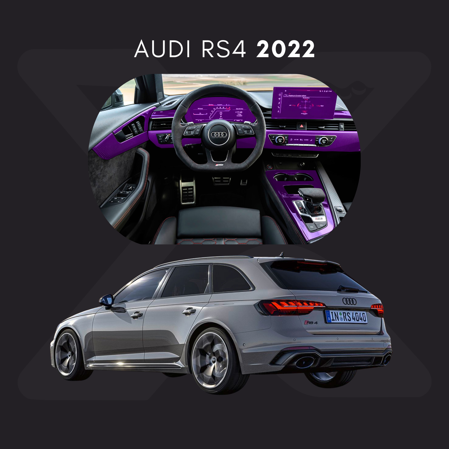 Audi RS 4 Película Protectora Transparente PPF para Interiores – Kit Completo