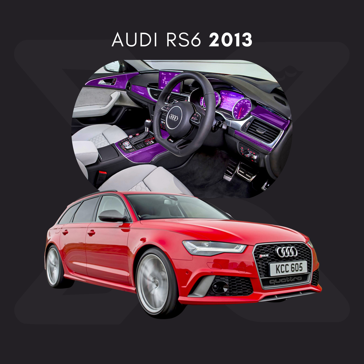 Audi RS 6 Película Protectora Transparente PPF para Interiores – Kit Completo