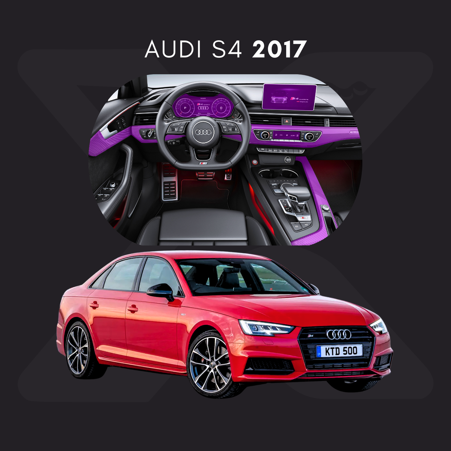 Audi S4 Película Protectora Transparente PPF para Interiores – Kit Completo