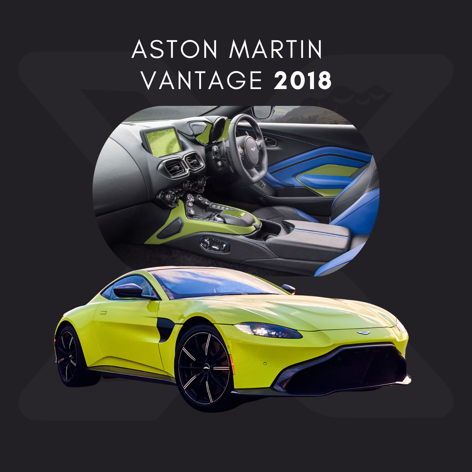 Aston Martin Vantage Película Protectora Transparente PPF para Interiores – Kit Completo