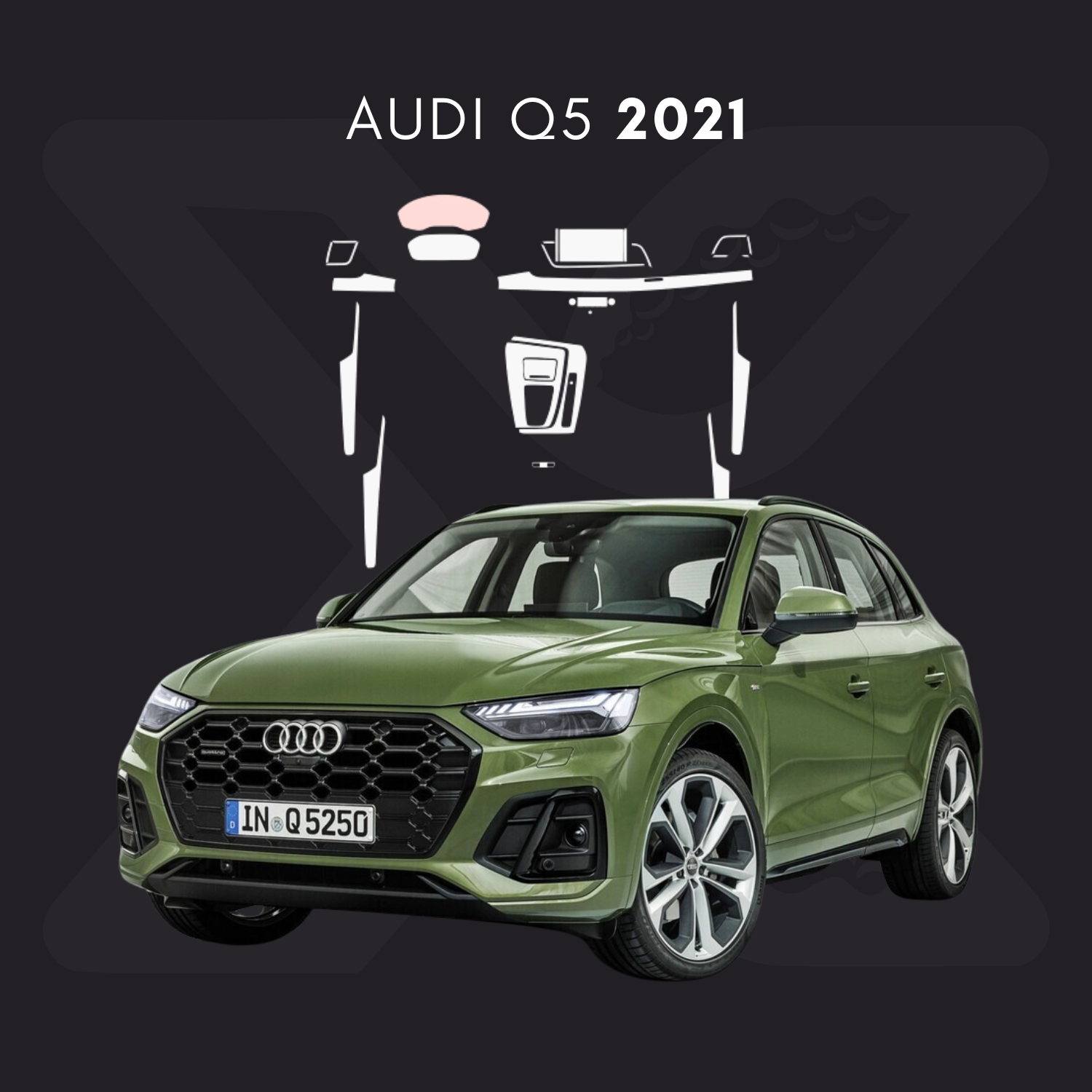 Audi Q5 Película Protectora Transparente PPF para Interiores – Kit Completo