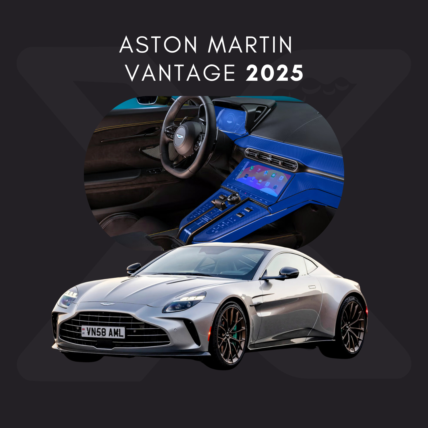 Aston Martin Vantage Película Protectora Transparente PPF para Interiores – Kit Completo
