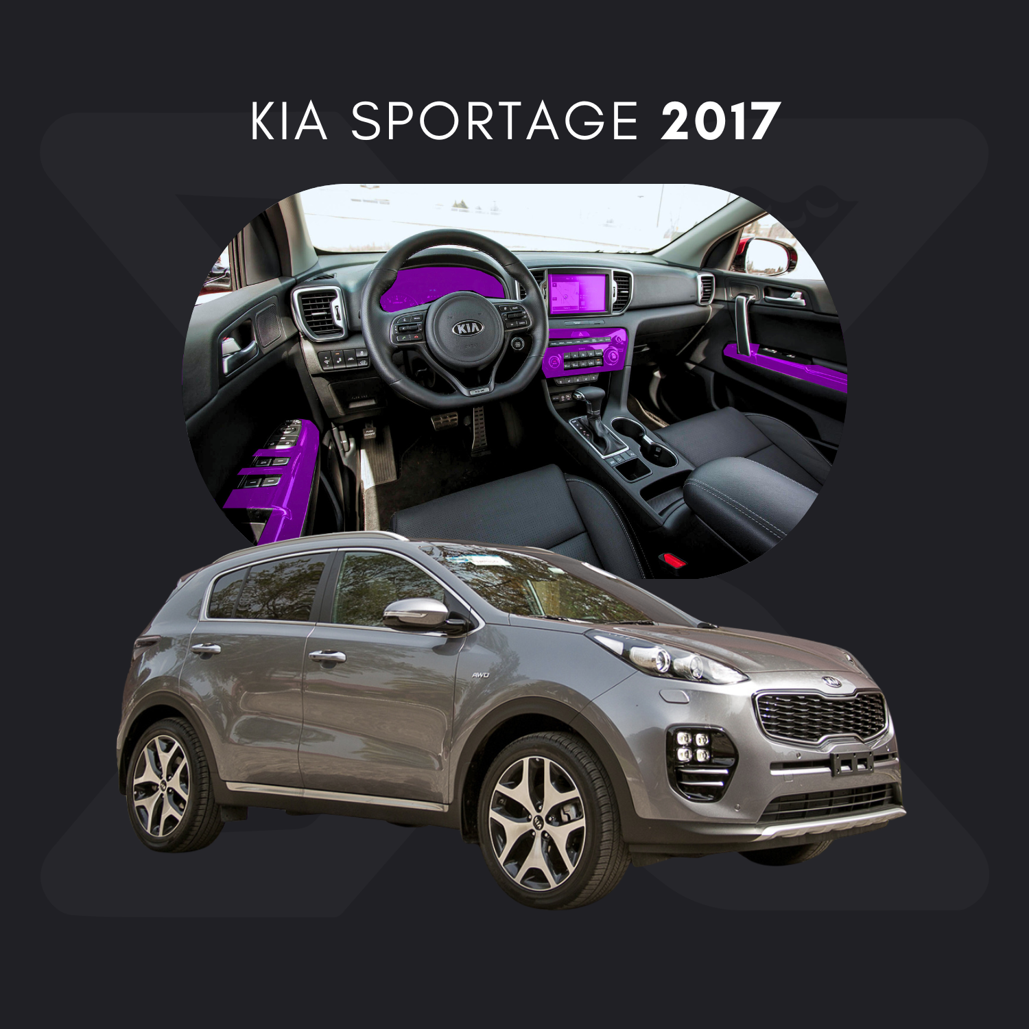 KIA Sportage Película Protectora Transparente PPF para Interiores – Kit Completo