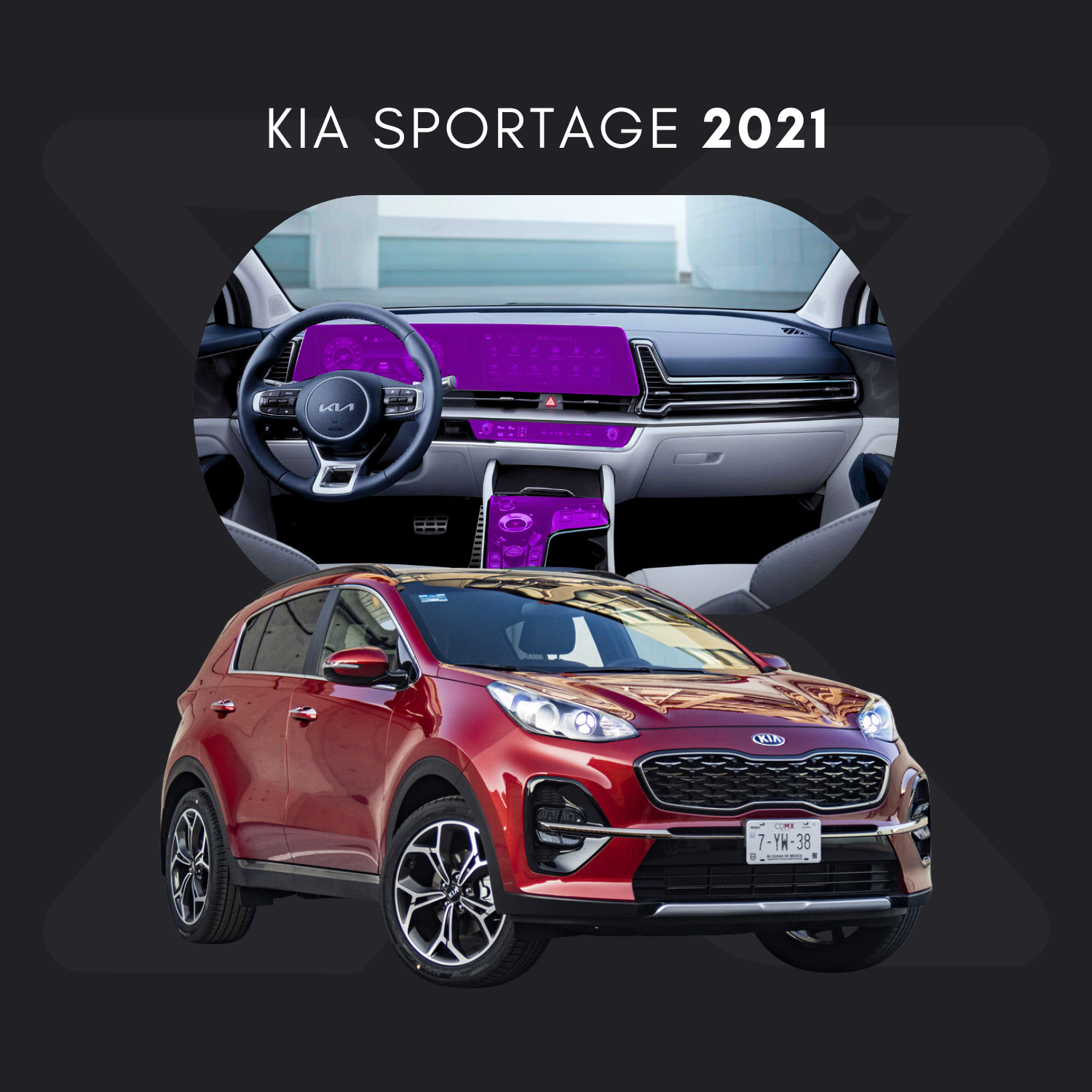 KIA Sportage Película Protectora Transparente PPF para Interiores – Kit Completo