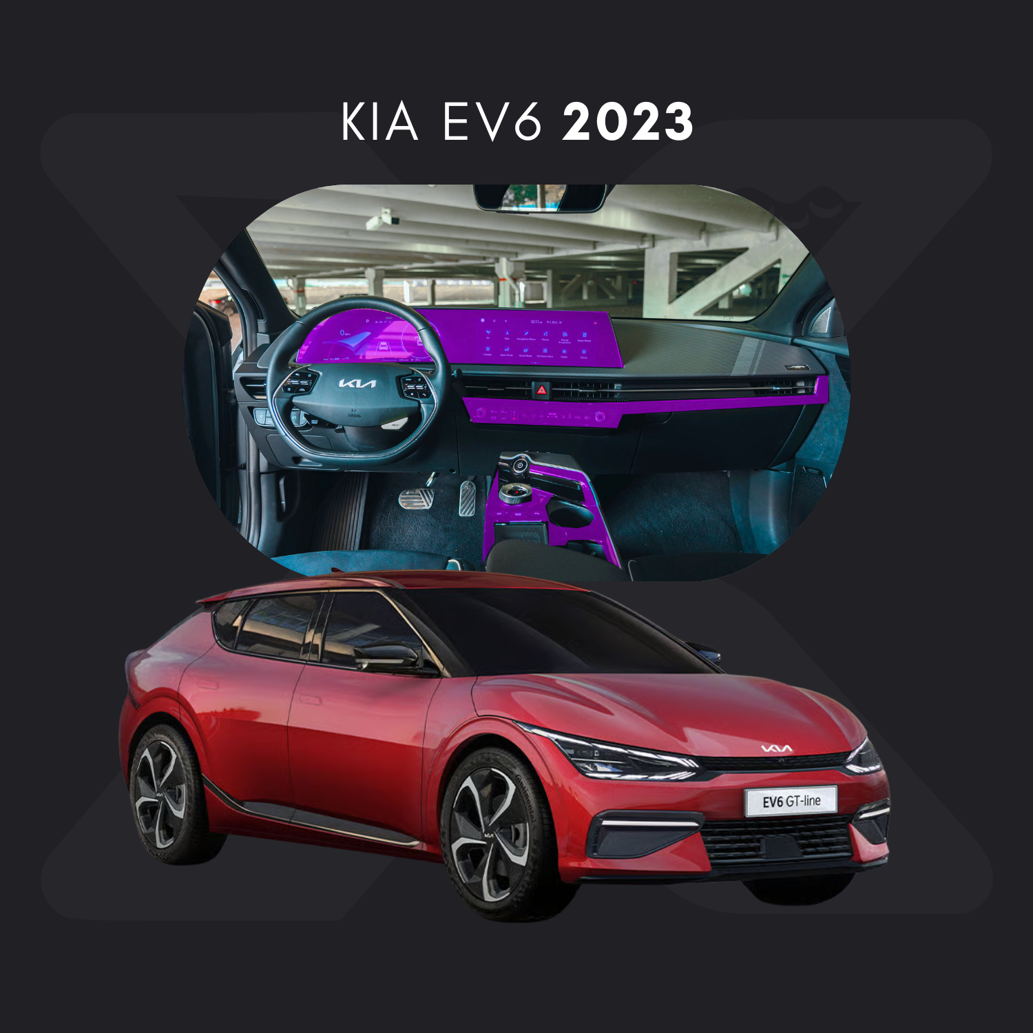 KIA EV6 Película Protectora Transparente PPF para Interiores – Kit Completo