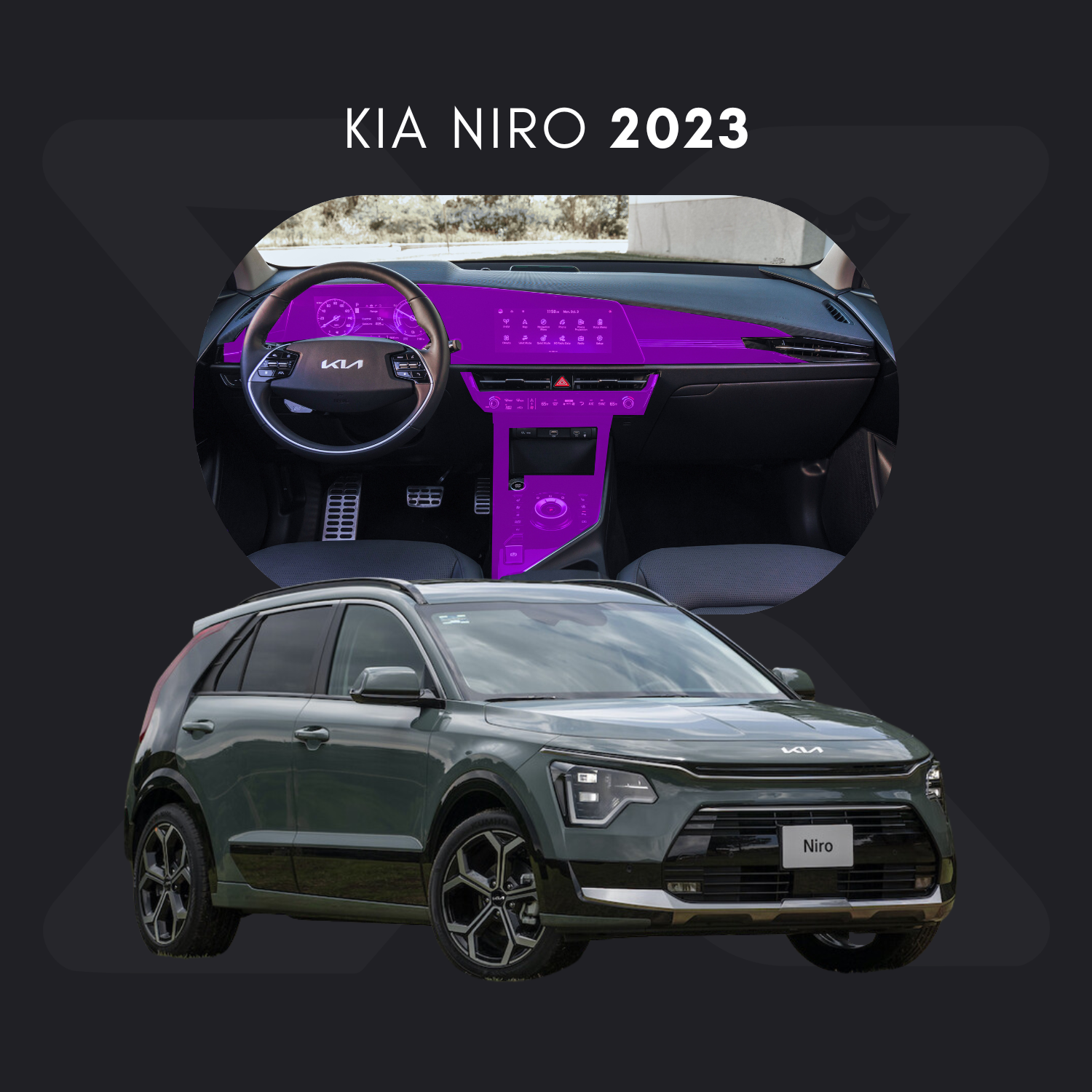 KIA Niro Película Protectora Transparente PPF para Interiores – Kit Completo