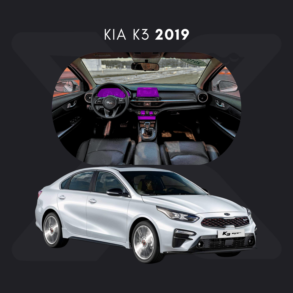 KIA K3 Película Protectora Transparente PPF para Interiores – Kit Completo