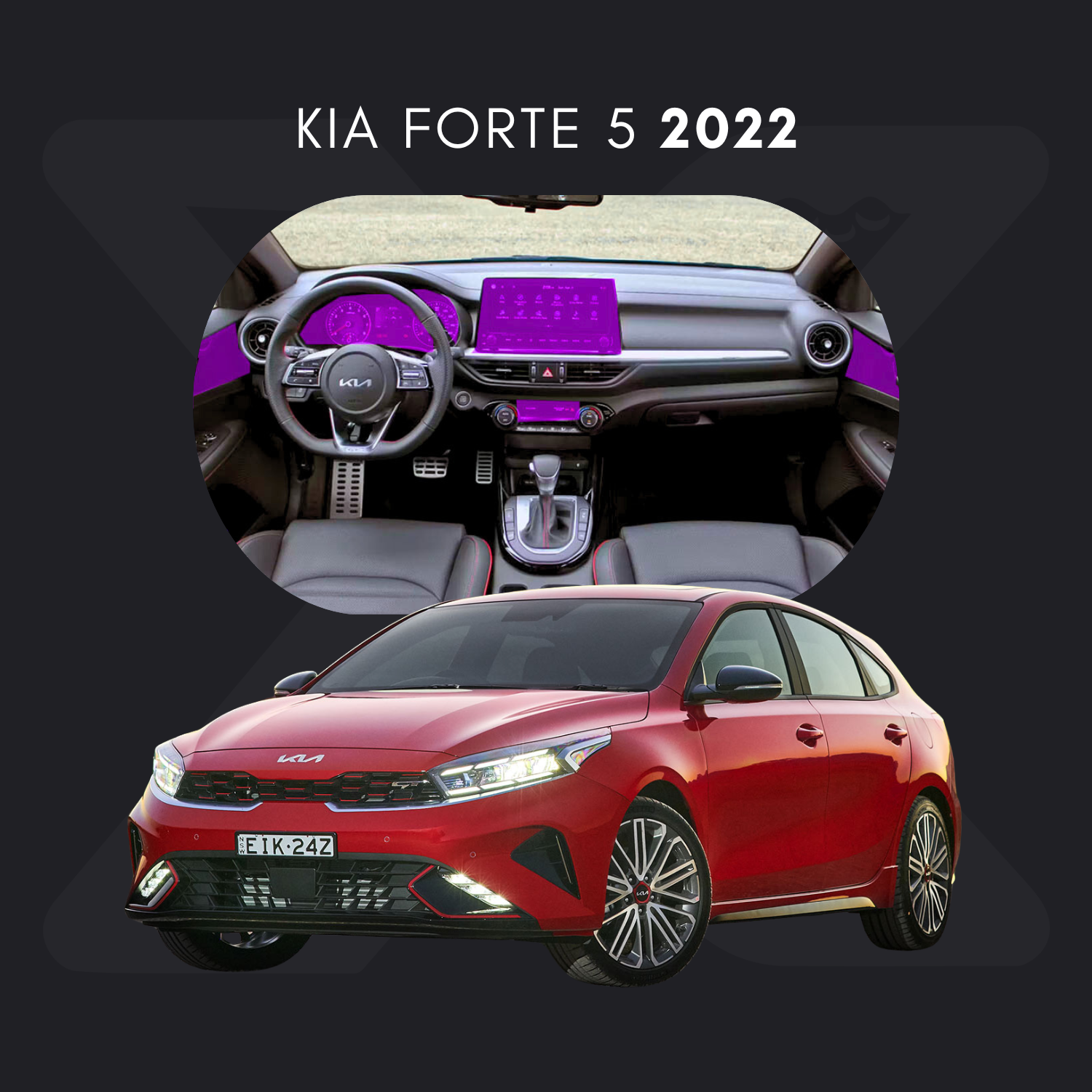 KIA Forte 5 Película Protectora Transparente PPF para Interiores – Kit Completo