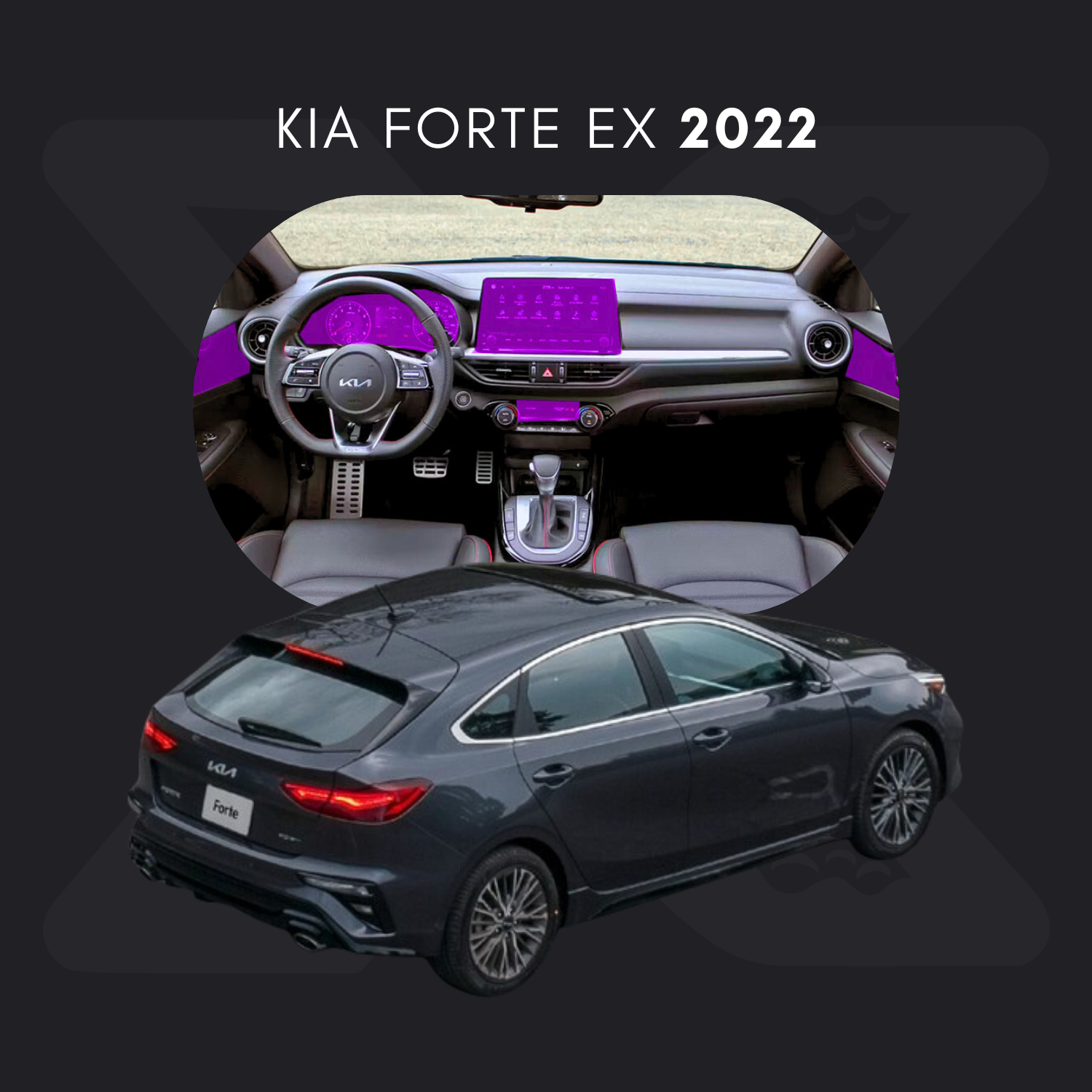 KIA Forte EX Película Protectora Transparente PPF para Interiores – Kit Completo