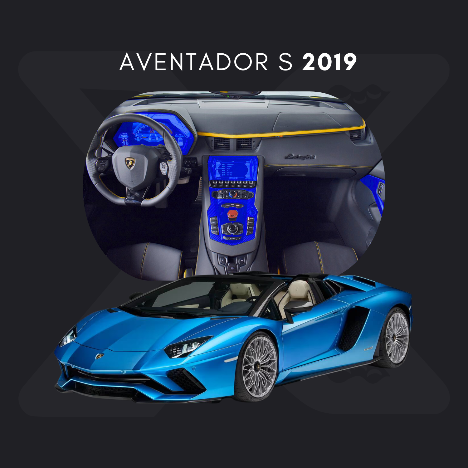 Lamborghini Aventador S Película Protectora Transparente PPF para Interiores – Kit Completo